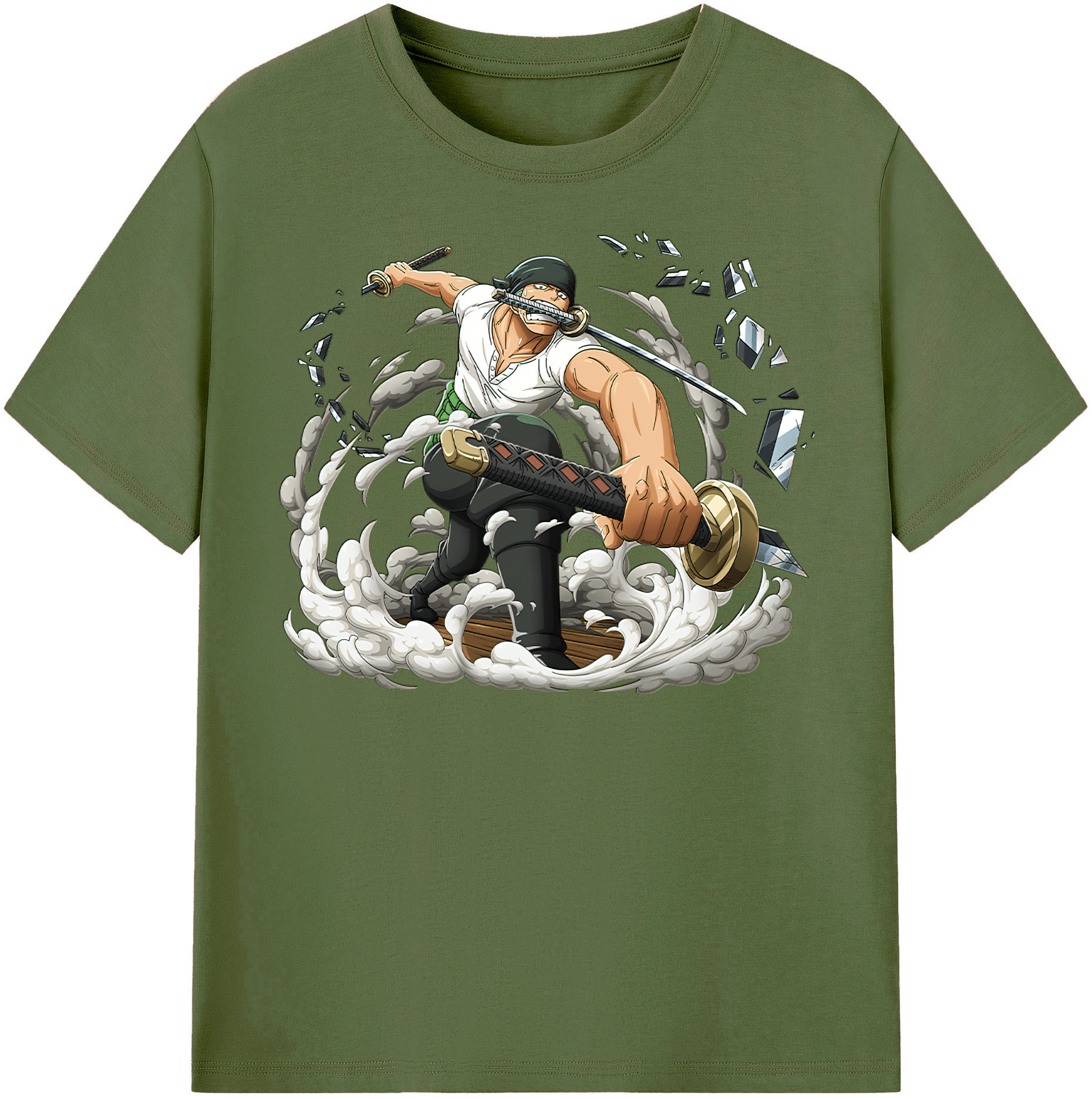 ワンピース ロロノア・ゾロ ONE PIECE Roronoa Zoro 綿100％半袖Tシャツ（フロントプリント）
